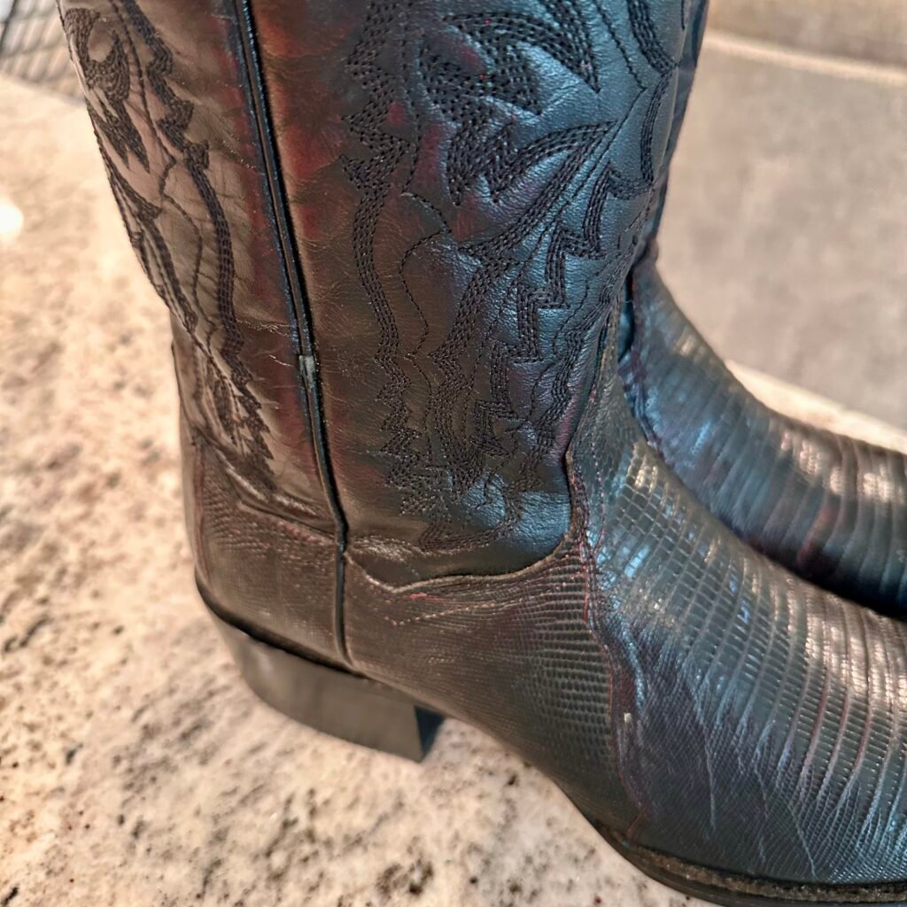 dan-post-lizard-boots-mens-cowboy-style-262-black-cherry-red-exotic-roper-western-leather-pull-on-shaft