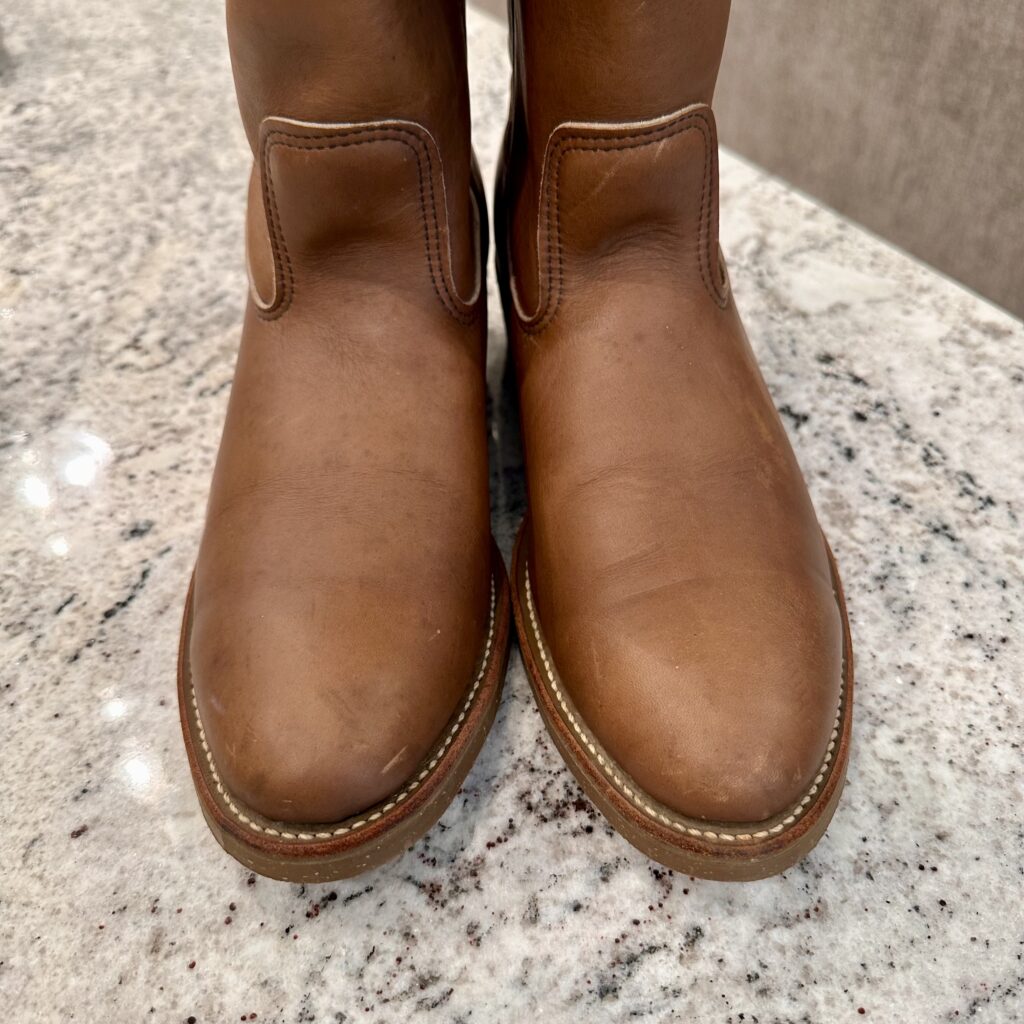 vintage-red-wing-boots-mens-nail-seat-1155-brown-cowboy-roper-western-work-pull-on-toes