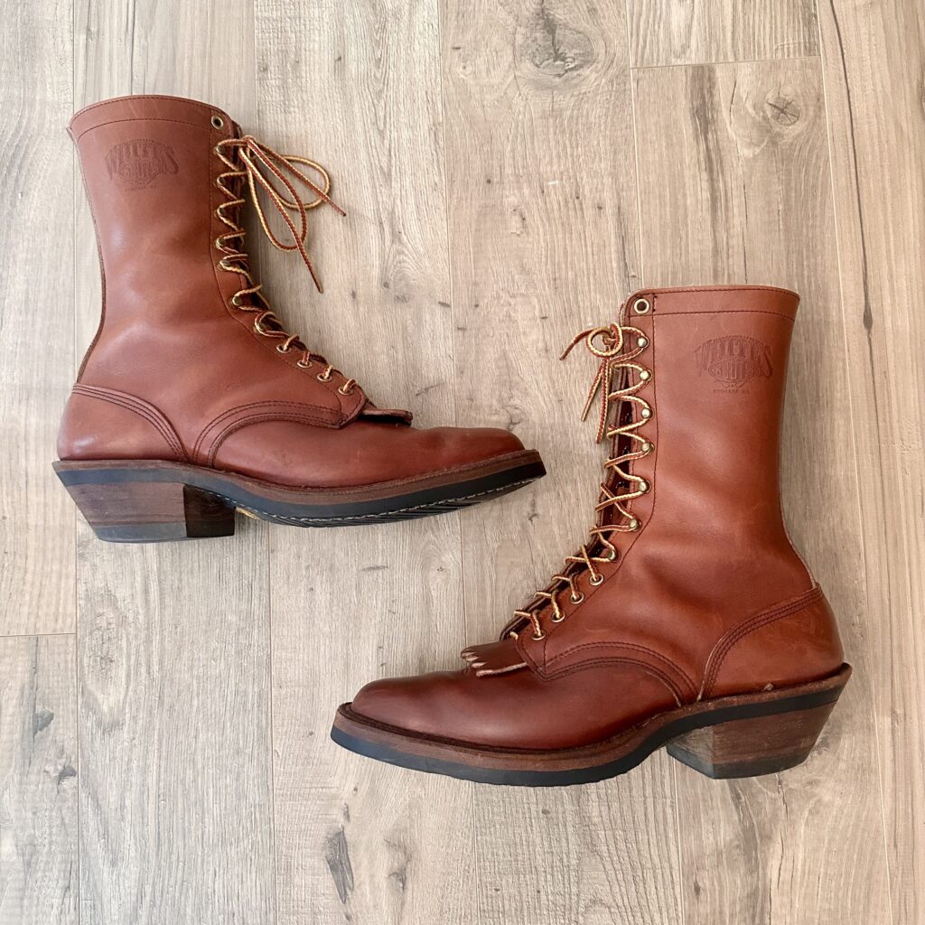 whites-packer-boots-mens-795C-red-dog-lace-up-farm-ranch-riding-leather-brown-kiltie-cowboy-western-pointed-toe-sides